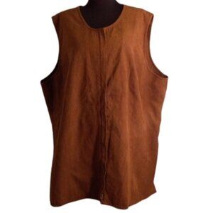 Maggie Barnes 26W Brown Vest Lined Zip Front